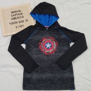 3/$21 MARVEL Captain America Hoody youth 7X Black